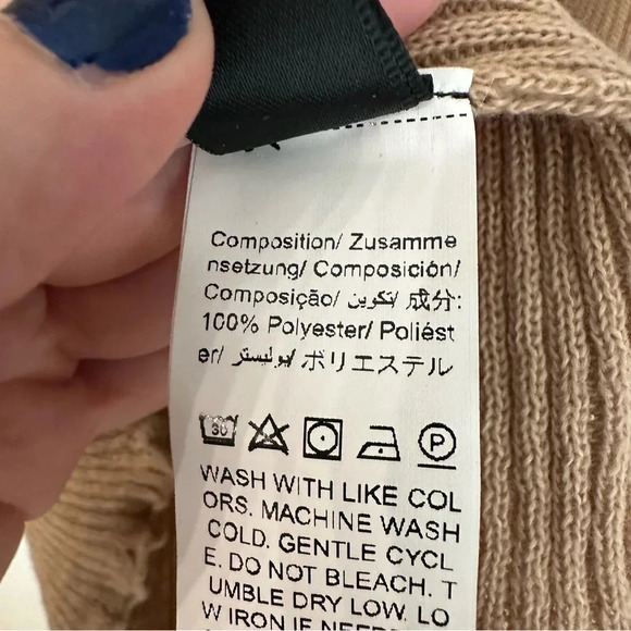 Shein Curve Women's Long Sleeve Tan Ribbed Ruffle Hem Top Size 2XL GUC - Picture 7 of 8